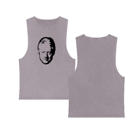 Bill Clinton Black On White Pop Art Double Sided Mineral Wash Tank Tops