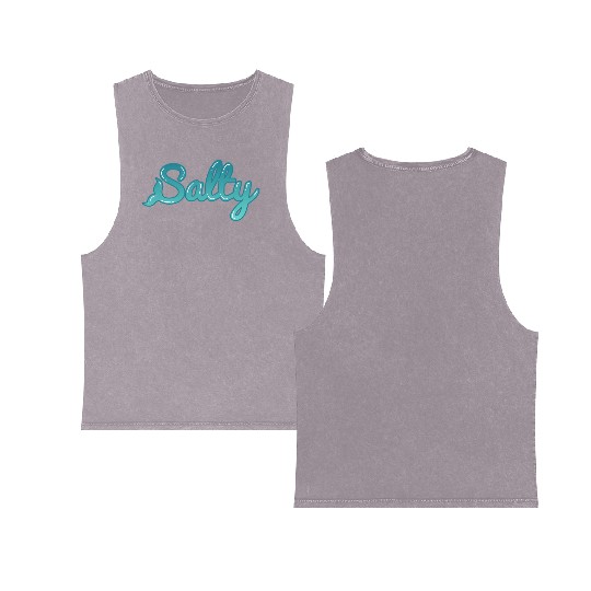 Salty Triggered Mermaid Sailor Open Ocean Water Double Sided Mineral Wash Tank Tops