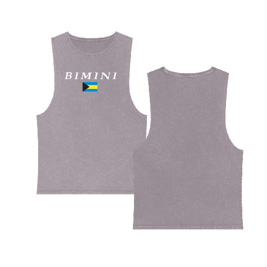 Bimini National Flag Of The Bahamas Double Sided Mineral Wash Tank Tops