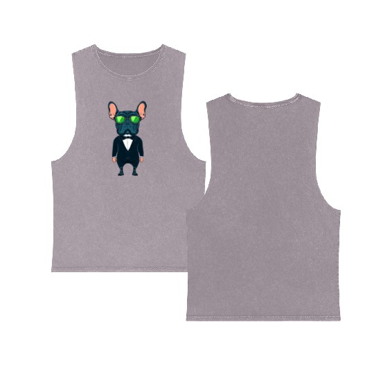 Frenchie The Gangster Double Sided Mineral Wash Tank Tops