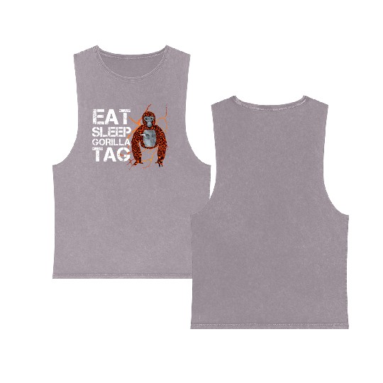 Gorilla Tag Vr Gamer Double Sided Mineral Wash Tank Tops For Teen Eat Sleep