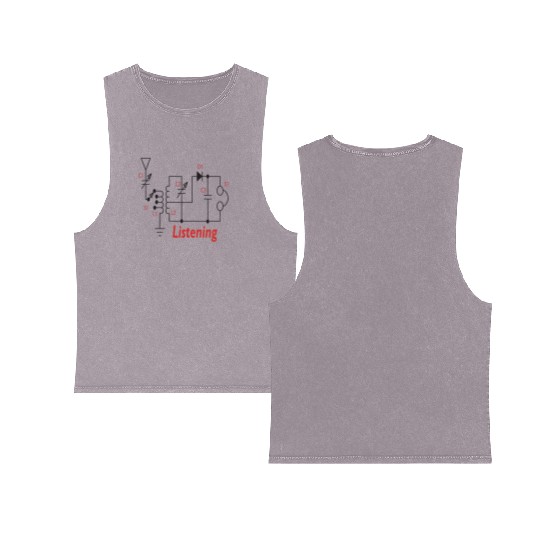 Crystal Radio Design Listening Double Sided Mineral Wash Tank Tops