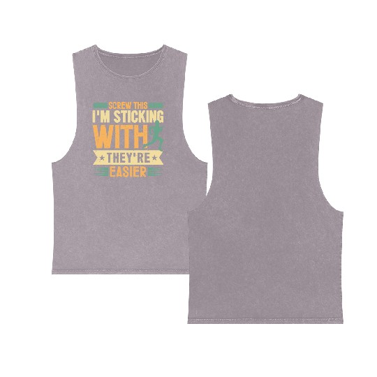 Triathlon Swimming Cycling Running Double Sided Mineral Wash Tank Tops