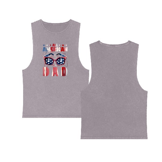 All American Dad Double Sided Mineral Wash Tank Tops