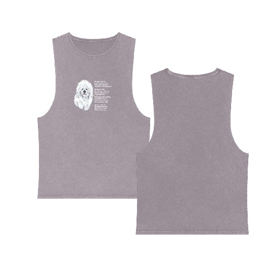 Bichon Frise Double Sided Mineral Wash Tank Tops