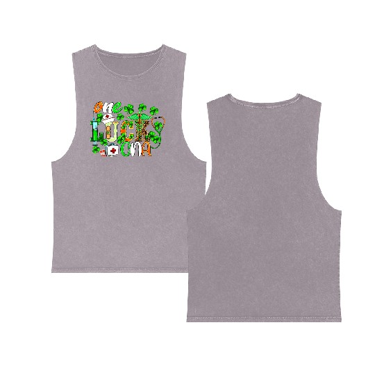 St Patrick'S Day One Lucky Cna Leopard Double Sided Mineral Wash Tank Tops