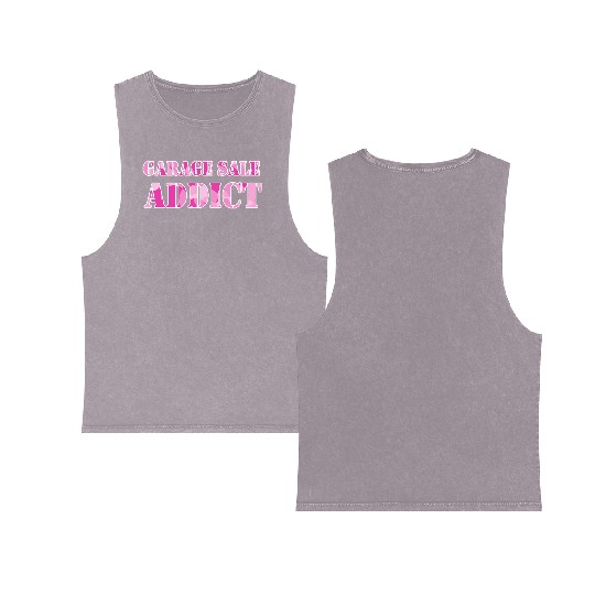 Garage Sale Addict pink camo Double Sided Mineral Wash Tank Tops