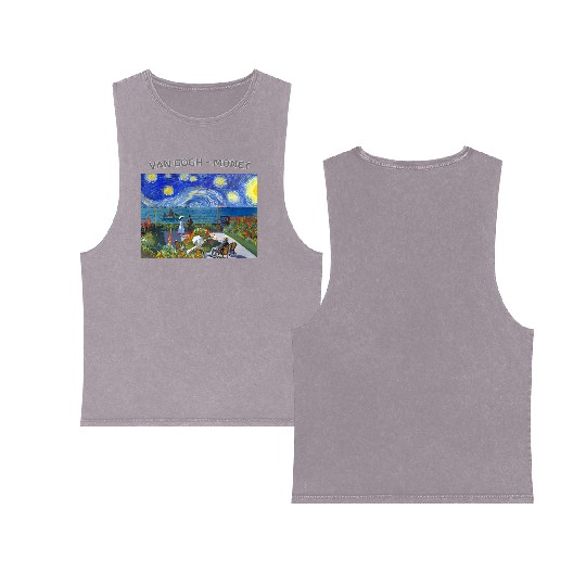 Starry Night Garden At Sainte Adresse Impressionis Double Sided Mineral Wash Tank Tops