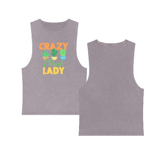 Plants Plant Lady Gardener Double Sided Mineral Wash Tank Tops