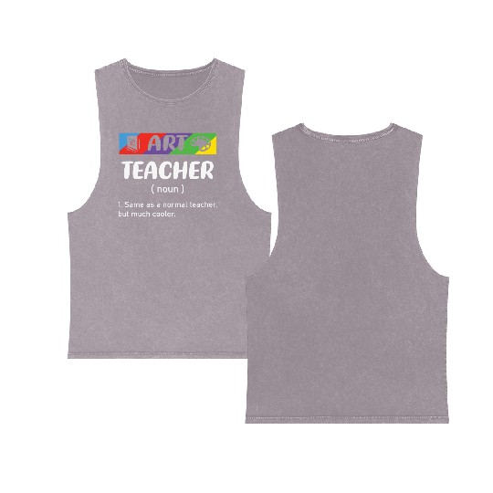 Art Teacher Double Sided Mineral Wash Tank Tops
