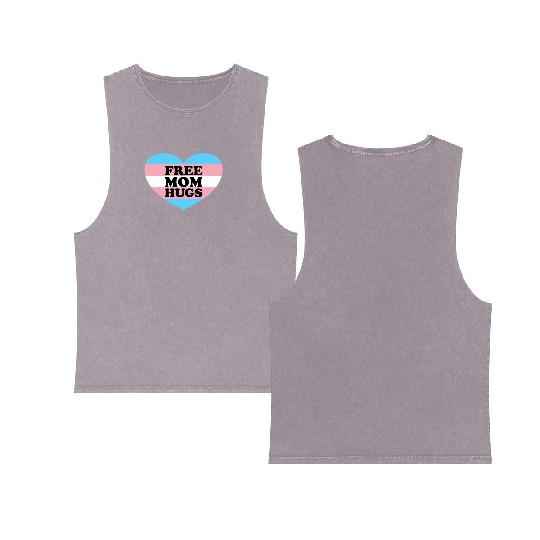 Free Mom Hugs Trans Flag LGBTQ Transgendertransgen Double Sided Mineral Wash Tank Tops