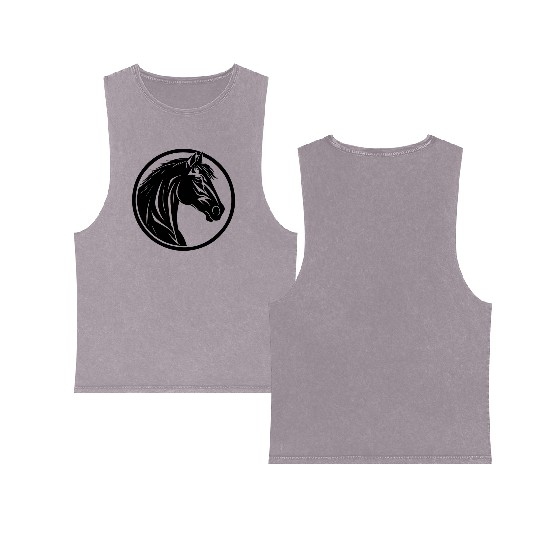 Horse Equine Pony Double Sided Mineral Wash Tank Tops