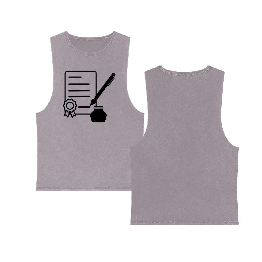 Contract with wax seal, ink pen, Double Sided Mineral Wash Tank Tops
