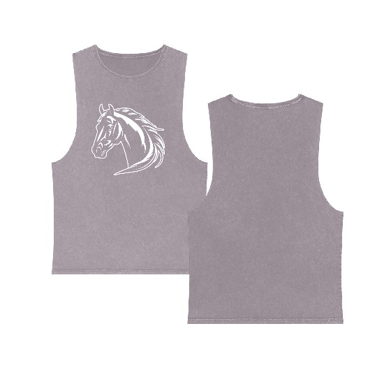 Horse Equine Pony Double Sided Mineral Wash Tank Tops