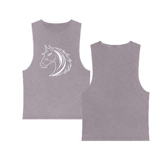 Horse Equine Pony Double Sided Mineral Wash Tank Tops