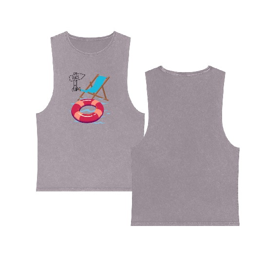 "Beach Vibes Double Sided Mineral Wash Tank Tops: Embrace the Sun and Sand!"