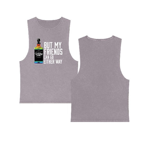 Proud Ally LGBT I Like My Bourbon Straight LGBTQ Double Sided Mineral Wash Tank Tops