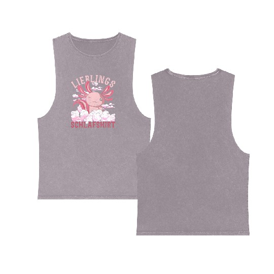 Night owl axolotl gift favorite sleep Double Sided Mineral Wash Tank Tops