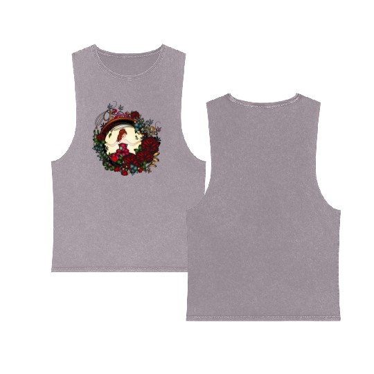 Art Nouveau princess in the rose garden Double Sided Mineral Wash Tank Tops