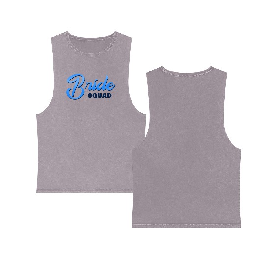 Bride Squad Blue Double Sided Mineral Wash Tank Tops