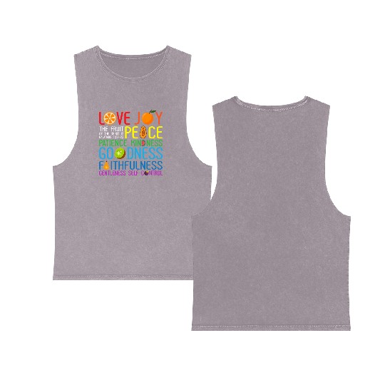 Love Joy The Fruit Of The Spirit Is Peace Patience Double Sided Mineral Wash Tank Tops