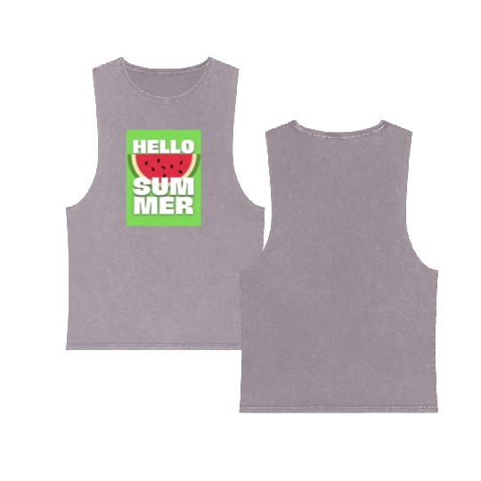 WATERMELON | HELLO SUMMER Double Sided Mineral Wash Tank Tops