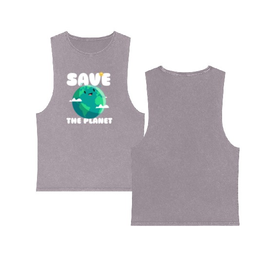 Save The Planet Ecologic Idea Double Sided Mineral Wash Tank Tops