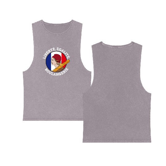 Bastille Day Marianne Of France French Revolution Double Sided Mineral Wash Tank Tops