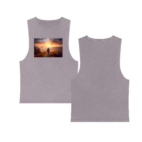 A boy on the way to his first adventure Double Sided Mineral Wash Tank Tops