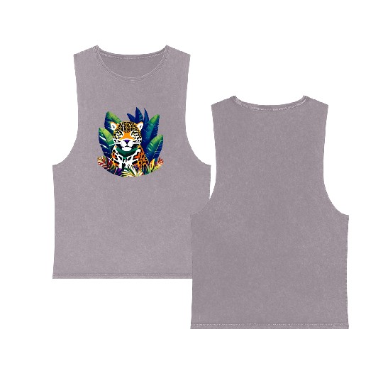 Jaguar in the Tropics Double Sided Mineral Wash Tank Tops