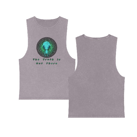The Truth is out there Alien T- Double Sided Mineral Wash Tank Tops