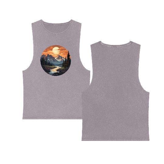 Banff sunset Double Sided Mineral Wash Tank Tops
