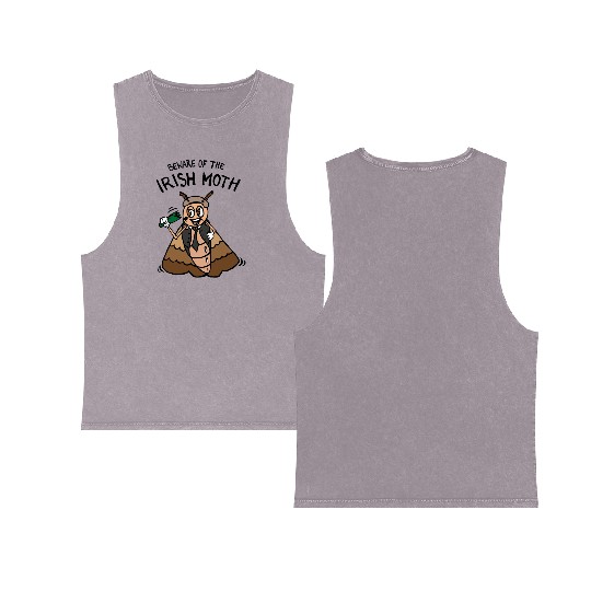 Beware Of The Irish Moth Mob Double Sided Mineral Wash Tank Tops