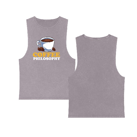 Coffee Philosophy Teacher Poetry Science Coffee Double Sided Mineral Wash Tank Tops