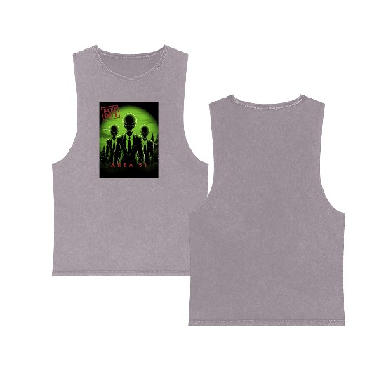 Area 51: The Extraterrestrial Frontier,Vintage Double Sided Mineral Wash Tank Tops