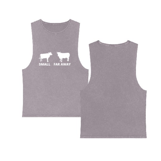 Small Cow Far Away Double Sided Mineral Wash Tank Tops Funny Father Ted Dougal