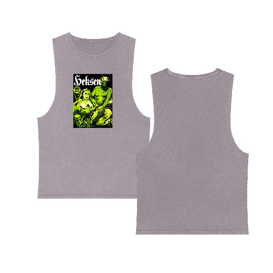 Satan Nun Witch Halloween Monster Horror Movie Double Sided Mineral Wash Tank Tops