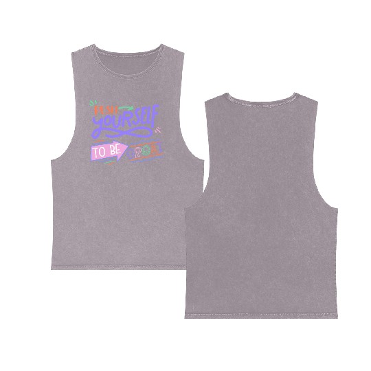 Push Yourself To Be Great Double Sided Mineral Wash Tank Tops