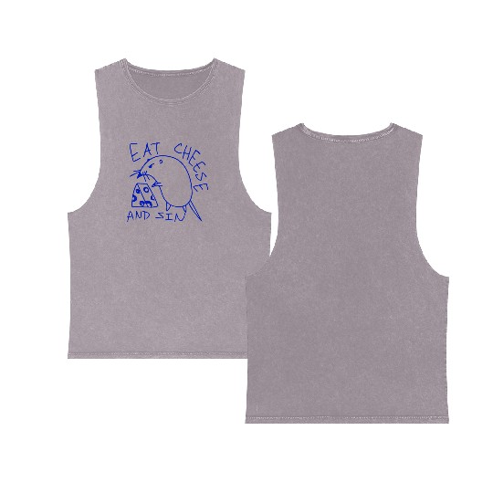Eat cheese and sin Double Sided Mineral Wash Tank Tops