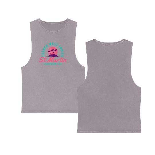 Caribbean St Martin Double Sided Mineral Wash Tank Tops