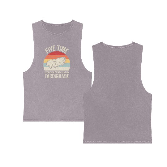 Microbiology Biologist Tardigrade Double Sided Mineral Wash Tank Tops