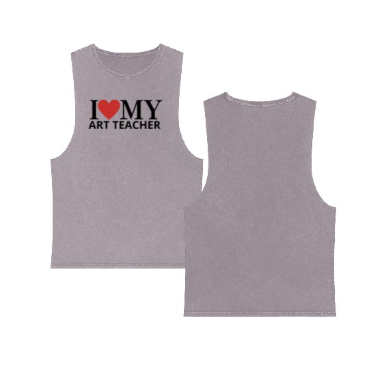 I HEART MY ART TEACHER Double Sided Mineral Wash Tank Tops