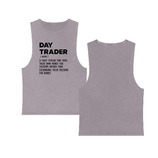 Day Trader funny definition b Double Sided Mineral Wash Tank Tops