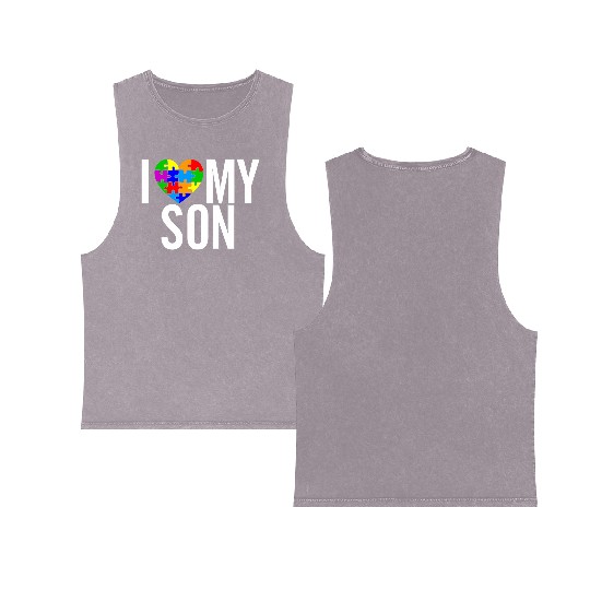 I Love my Son Double Sided Mineral Wash Tank Tops