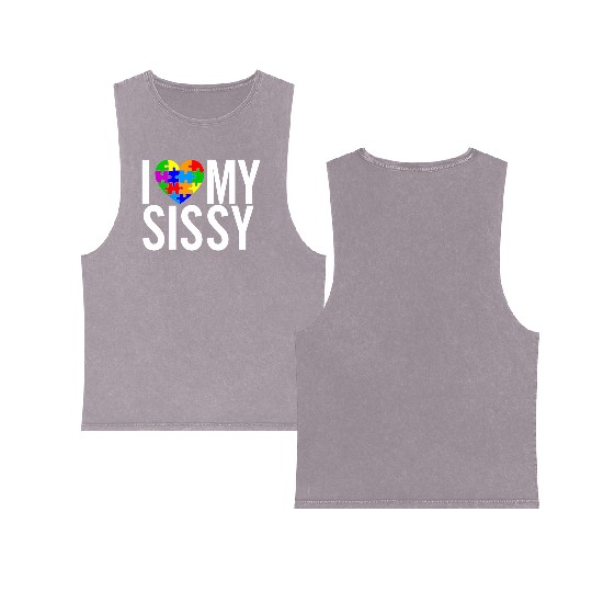 I Love My Sissy Double Sided Mineral Wash Tank Tops