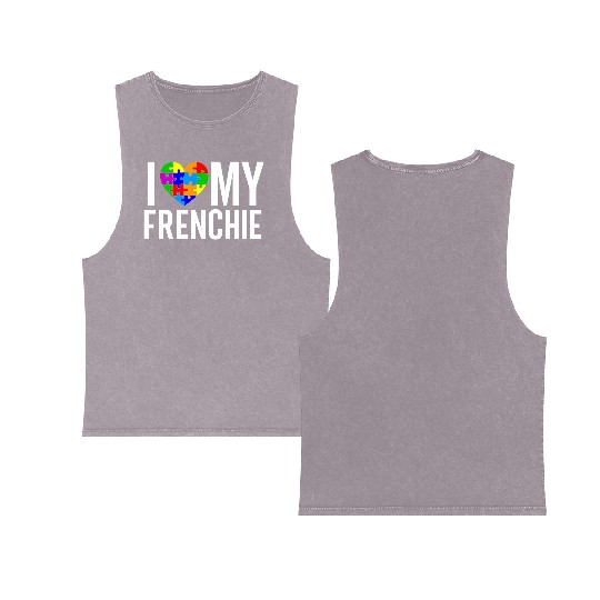 I Love My Frenchie Double Sided Mineral Wash Tank Tops