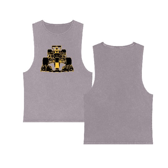 Racing car formula racing car yellow Double Sided Mineral Wash Tank Tops