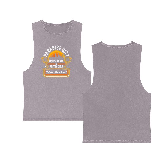 Funny 80's Classic Rock Parody: Paradise City Double Sided Mineral Wash Tank Tops