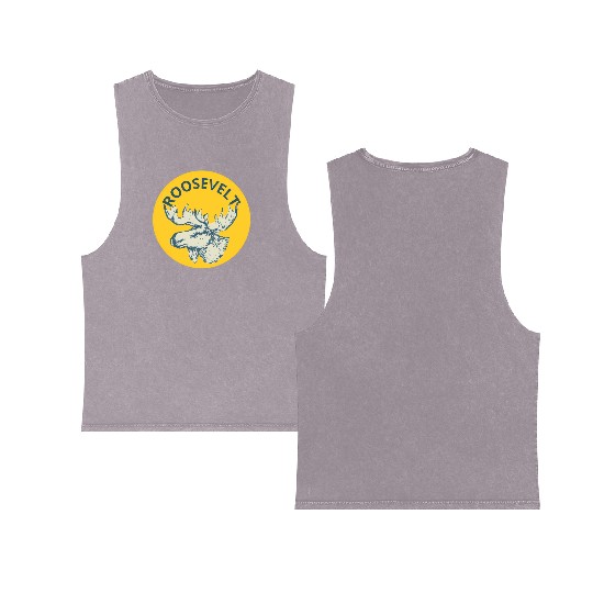 Teddy Roosevelt Bull Moose Py Double Sided Mineral Wash Tank Tops