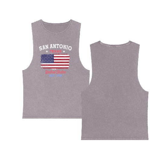 San Antonio Texas est 1718 Design for proud San Double Sided Mineral Wash Tank Tops